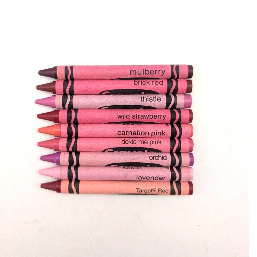 Lot Of Crayola Crayons Rare Retired Discontinued Red Pink Shades Binney Smith